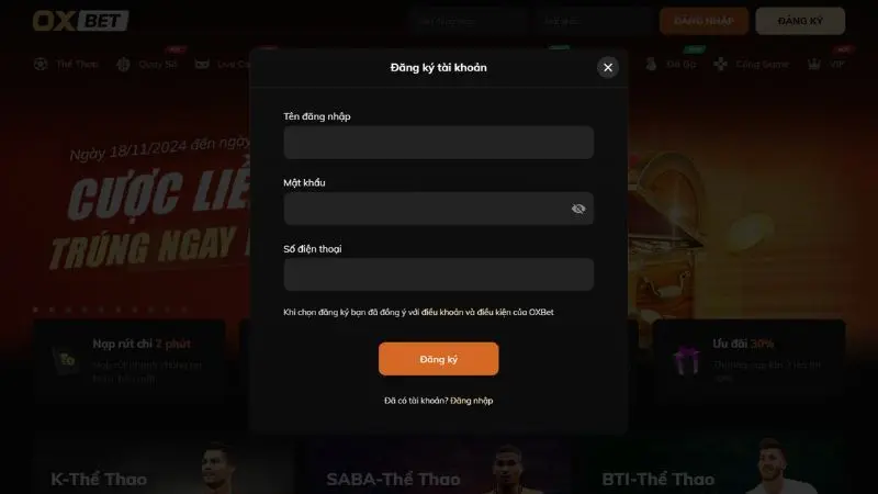 Hướng dẫn cách thức đăng ký Oxbet nhanh chóng